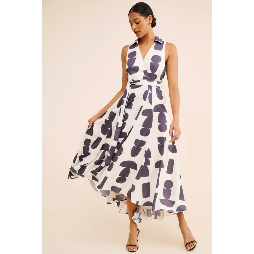 HUTCH V-Neck Wrap Dress in Black and White Size Women's 2X - Picture 1 of 12